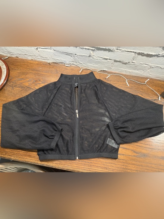 Windsor Jackets & Blazers - Windsor Black Mesh Zip-Front Cropped Jacket